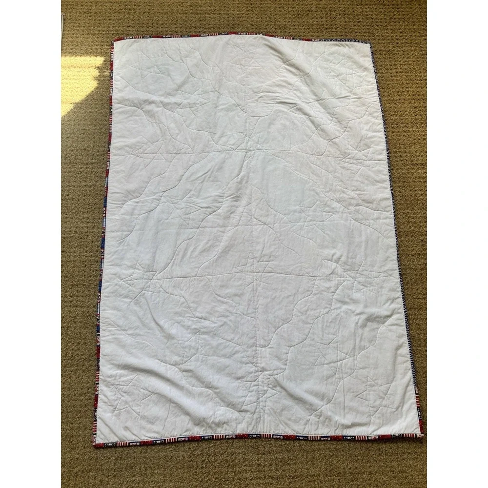 Handmade Patriotic American Flag Throw Quilt 54